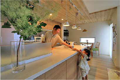 モダンな北欧風のキッチン